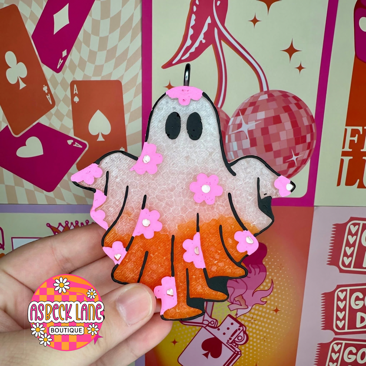 Orange floral ghost