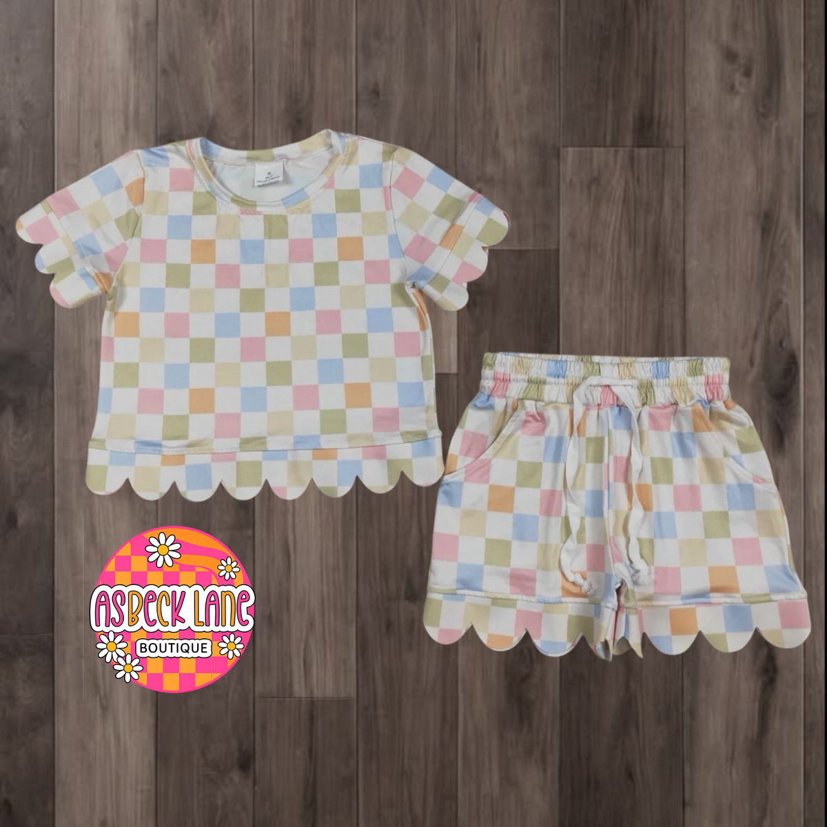 Pastel Checkered Short Set