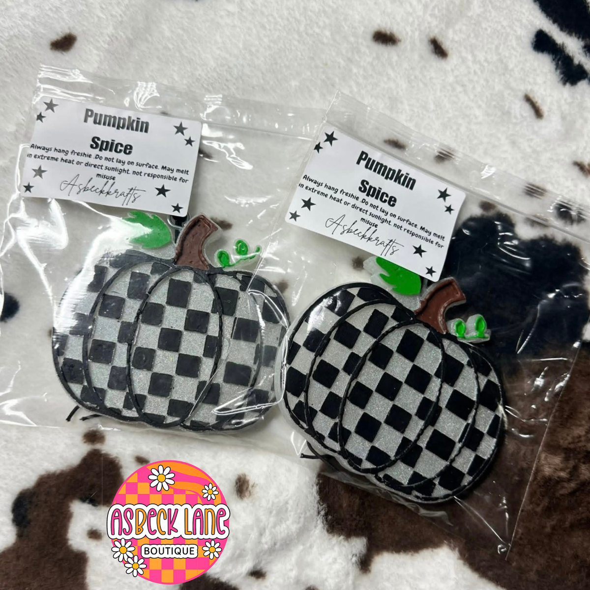Black and white checkered pumpkin