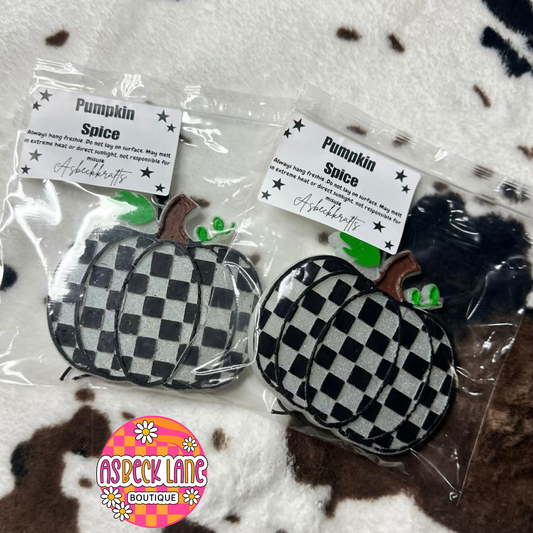 Black and white checkered pumpkin