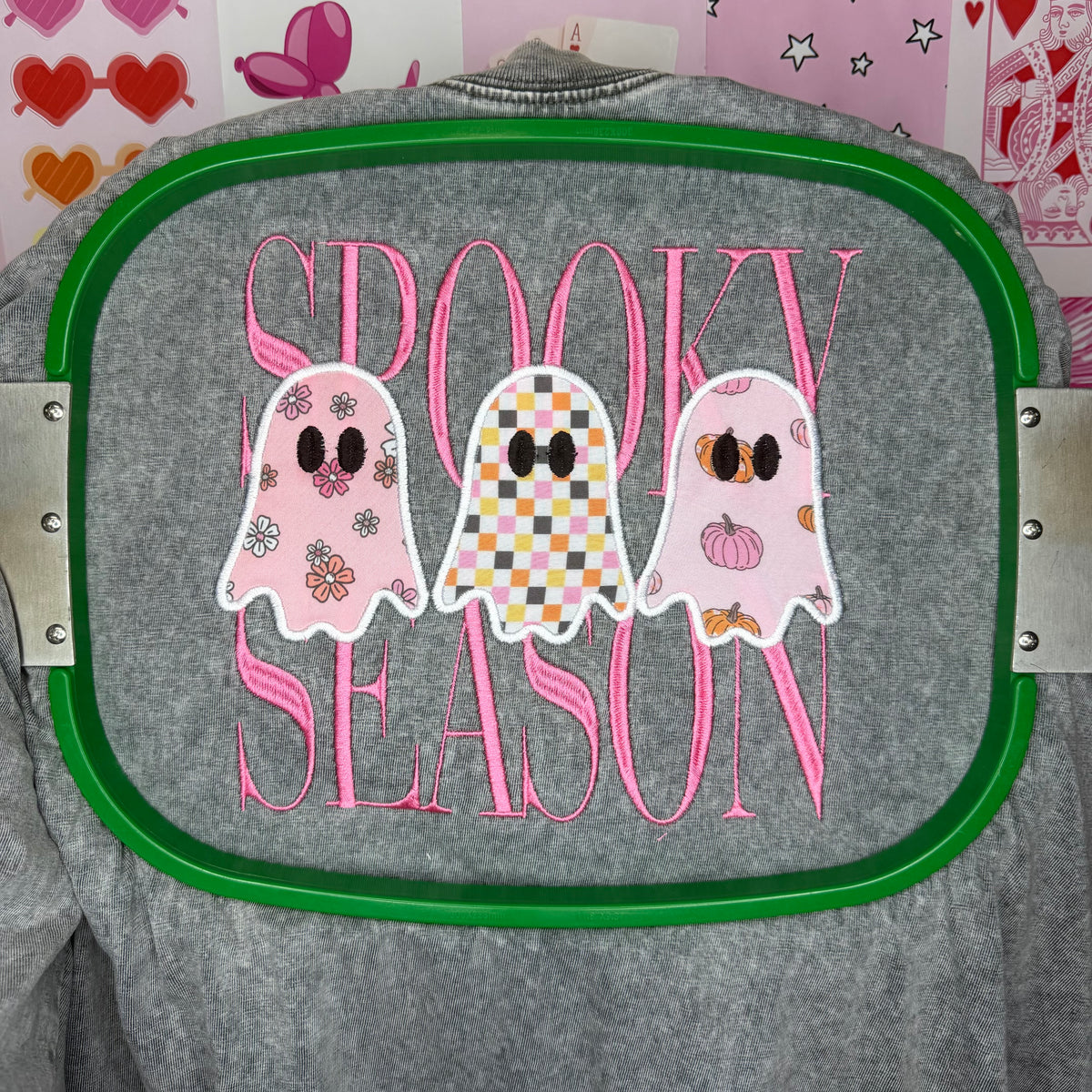 Embroidered Spookyseason acid wash