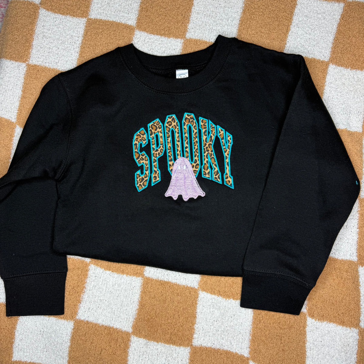 4T Spooky ghost embroidered sweater