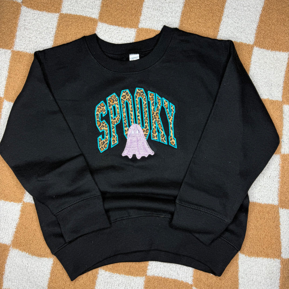 4T Spooky ghost embroidered sweater