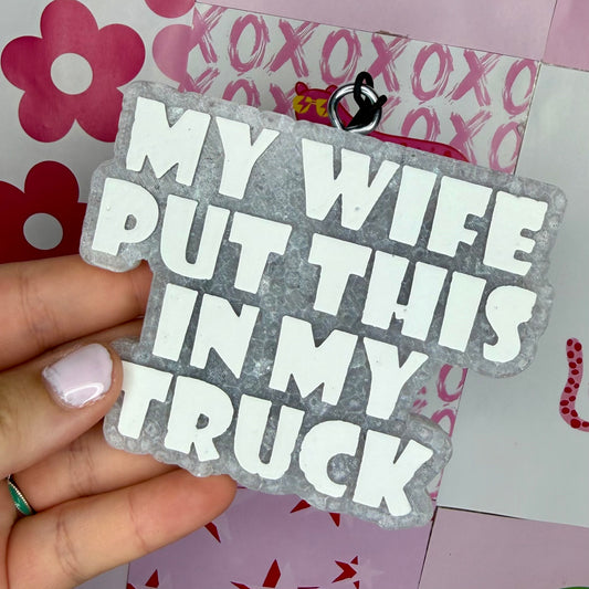 My wife put this in my truck grey+White
