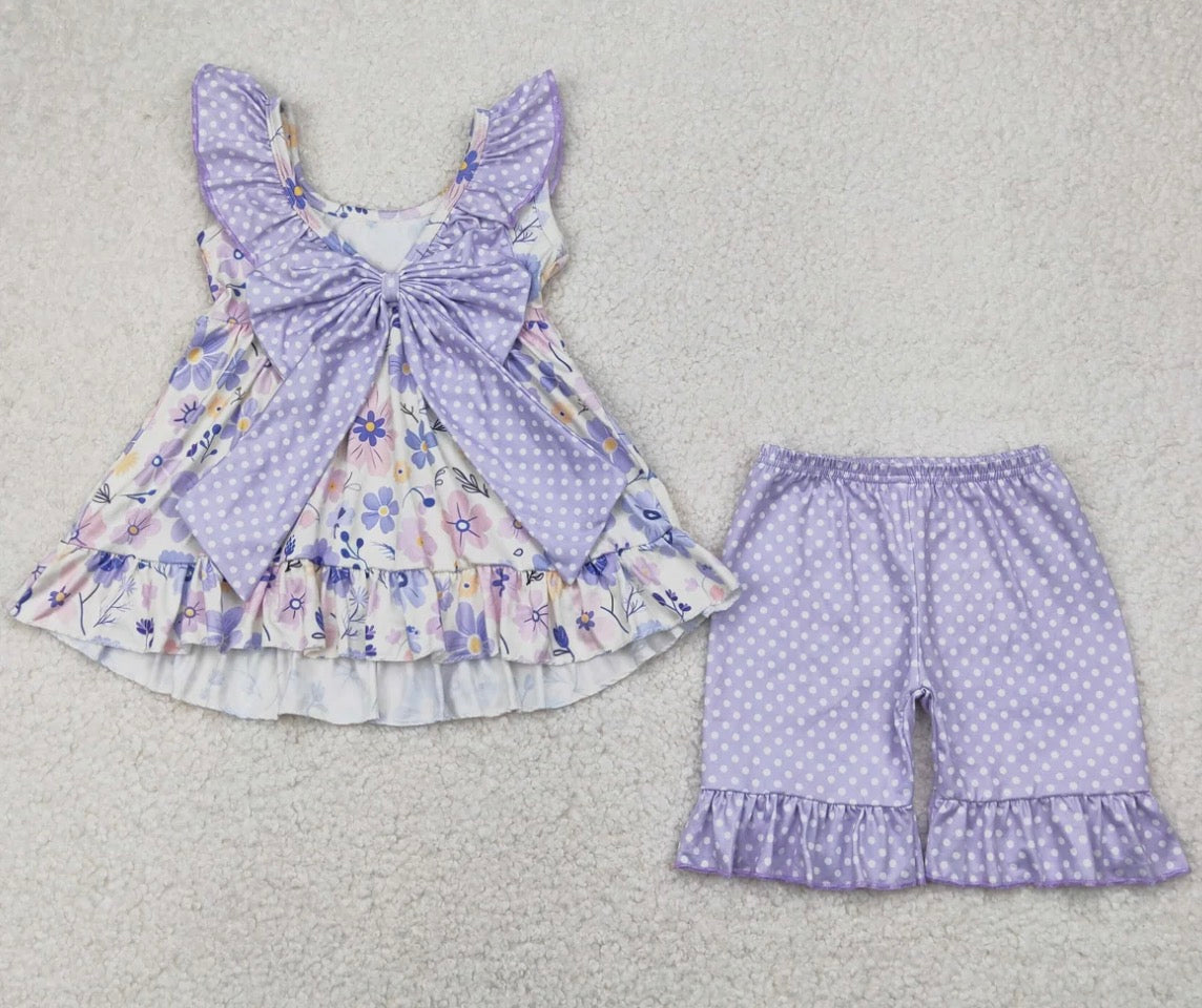Purple polka dot set