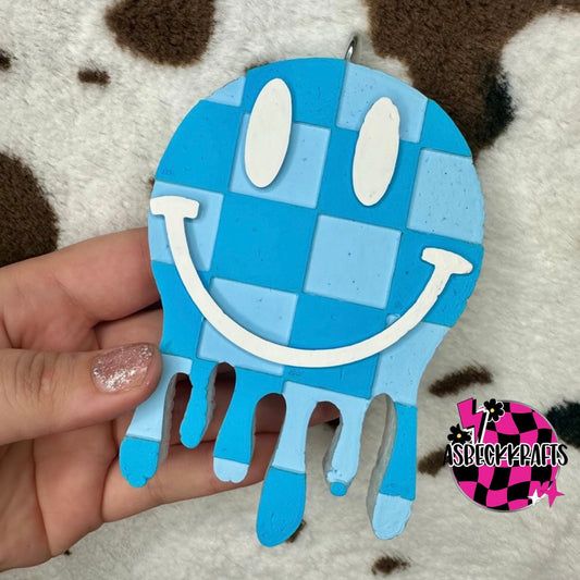 Blue checkered smiley
