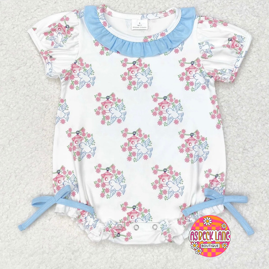 Floral bird onsie