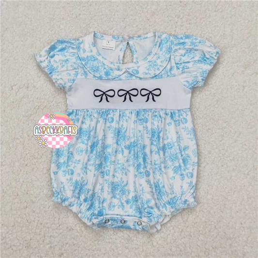 Pretty in blue Smocked Bubble
