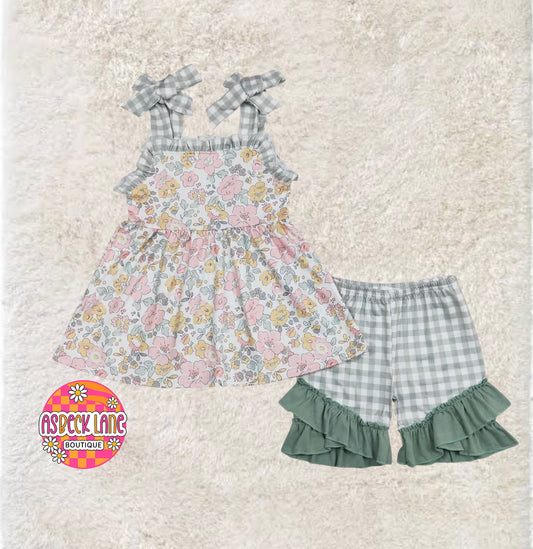 Sage Bloom Ruffle Set